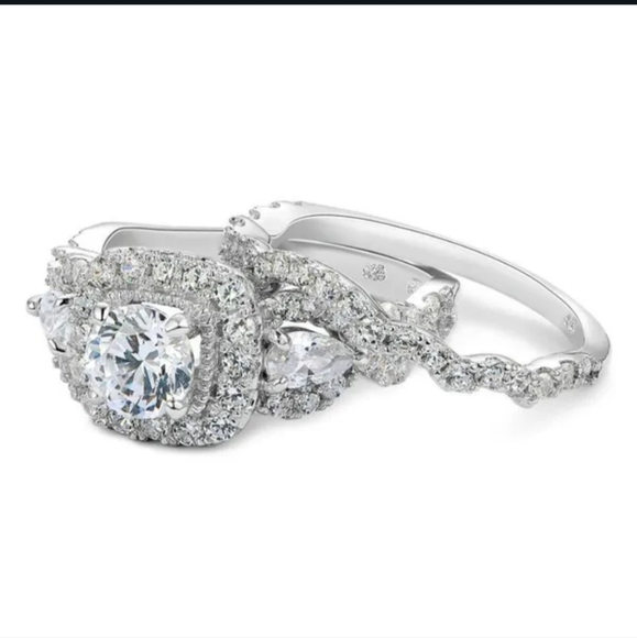 Jewelry - 💖💍NEW💖💍STUNNING!! EXQUISITE!! 2 PC 1.5 CT CZ Wedding/Engagement Set 💖💍